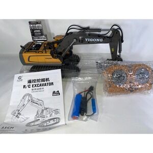 YIGONG RC Excavator Toy BC1043 - Yellow 2.4GHz Full Function - Kids 6-12 - Op